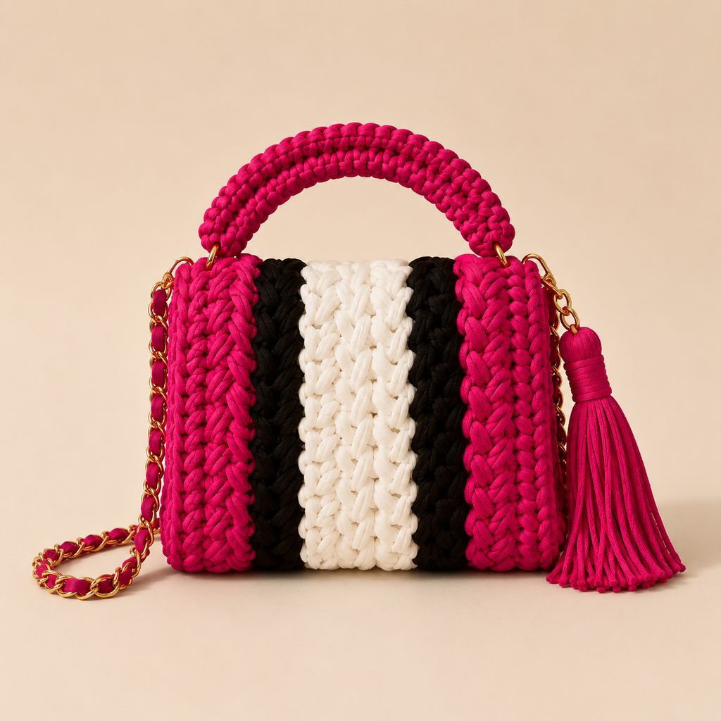 Trinity Weave Top Handle Bag