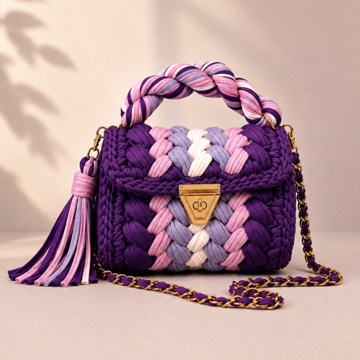 Wisteria Weave Top Handle Bag