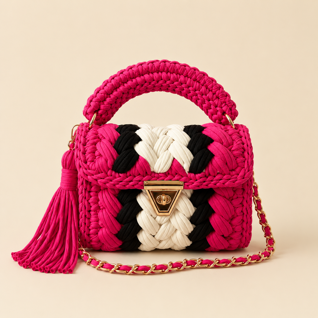 Trinity Weave Top Handle Bag